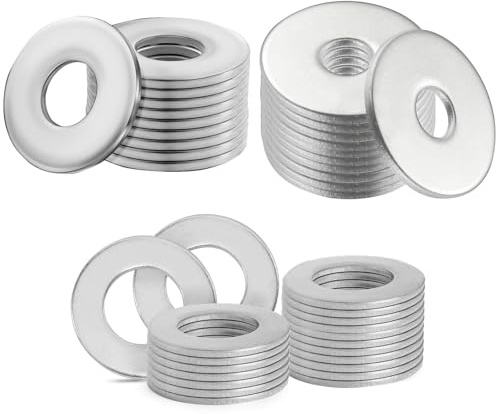 M8 Arandelas Planas,50 PCS Arandelas M8 Planas de Acero Inoxidable 304 Juego para Tornillos Pernos y Fontanería Incluye Metálicas de Resorte Espaciadores y Sellado