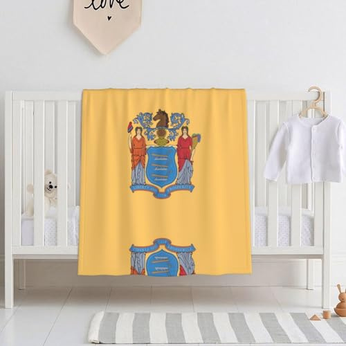 WBQLSL Bedruckte Babydecke mit Flagge von New Jersey, 76,2 x 101,6 cm, Wickeldecke für Neugeborene, Baby-Überwurfdecke
