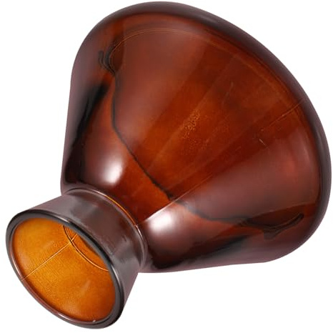 Hemobllo Diffusore in Vetro Trasparente Marrone da 220Ml Bocca a Tromba Contenitore Ricaricabile per Bastoncini e Oli Essenziali per Campioni di Profumo
