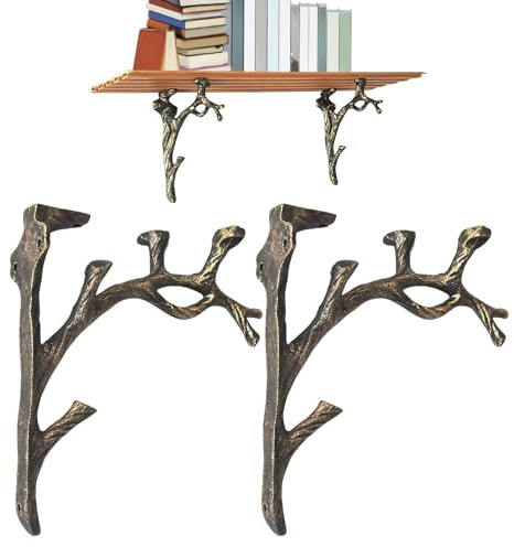 Schwebende Regalhalterung - Rustikaler Baumastständer | Vintage Ast Wandhalterung, Dekorativer Rustikaler Regalhalter, Einzigartige Holzstütze, Perfekt für Eingangsbereich, Schlafzimmer, Wohnzimmer