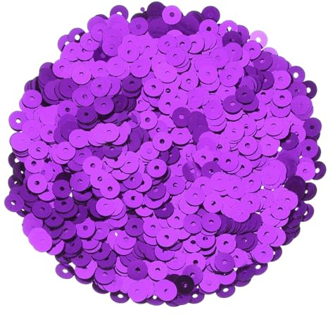 QUARKZMAN 30000 Piezas De Lentejillas Planas Paillettes, 5mm/0.2 Lentejillas Planas Redondas Sueltas Con Agujeros Individuales - 3.53 Oz (100g), Morado Oscuro