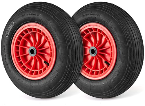 COSTWAY Schubkarrenrad 4.80/4.00-8, Ø 400 mm Gummi Sackkarrenrad bis 250 kg belastbar, Schubkarre Luftreifen, Schubkarrenreifen für Gartentrailer, Sackkarren & Transportwagen