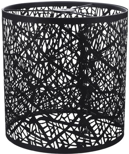 KOMBIUDA Paralume in Ferro Intagliato E27 Moderno per Lampada da Tavolo da Terra, Paralume Decorativo Nero per Soggiorno, Camera da Letto e Ufficio, Attacco, Luce Diffusa