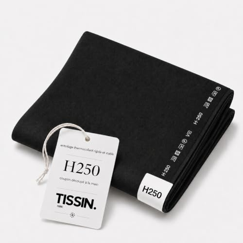Entoilage Thermocollant Stable H250 - Noir - 300x90 Cm - Coupon Tissin issu d’un Rouleau Vlieseline - Renfort Rigide pour Apporter Structure et Tenue en Couture