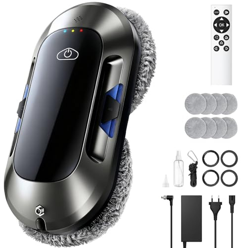 Yiigame W23D Robot limpiacristales con Función de pulverización, Succión Turbo de 6500 Pa, 3 Modos de Limpieza y navegación Inteligente para una Limpieza eficaz de Ventanas