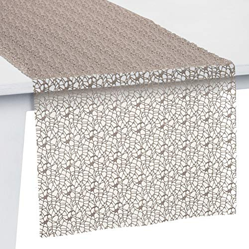 Pichler Tischset Tischband Tischläufer Mitteldecke Network, Kiesel, Größe:Tischband 30 x 260 cm
