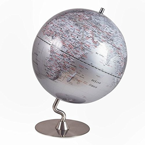 DONREGALOWEB Globus, silberfarben, hohe Auflösung, 42 x 30 x 30 cm, 42 x 30 x 30 cm