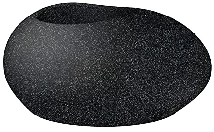 Scheurich Flow Pflanzgefäß aus Kunststoff, Schwarz, kieselförmig, Breite 73 cm