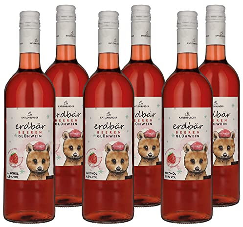 KATLENBURGER - Erdbär Beerenglühwein | Fruchtiger Glühwein aus Fruchtwein mit bestem Erdbeersaft. Jetzt die Sommerfrucht Erdbeere auch im Winter genießen! Inhalt: 6x 750ml und 6,5% vol.