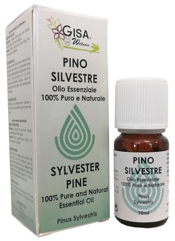 Gisa Wellness - PINO SILVESTRE - Aceite Esencial Convencional - 100% Puro y Natural - [10ml] - Aromaterapia y Cuidado Personal - Indicado para uso interno - Difusión Ambiental - Made in Italy