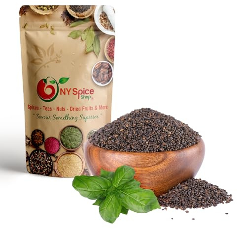 NY Spice Shop Edible Basil Seeds - 3 Pound Sabja Seeds for Basil Seed Drink - Semillas De Albahaca - Sweet Basil Seeds - Basil Seed - Basil Spice - Tulsi Seeds – Tukmaria Seeds for Falooda & Dessert