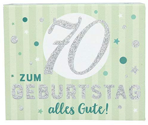 Depesche 11145-007 Wunscherfüller Soundbox zum 70. Geburtstag, mit Melodie und Geldbrief, ca. 11,2 x 9,5 x 3,5 cm
