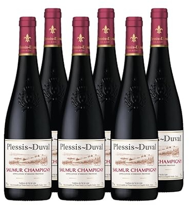 Plessis Duval - AOP Saumur Champigny - Vin Rouge - Lot De 6 Bouteilles X 75 Cl
