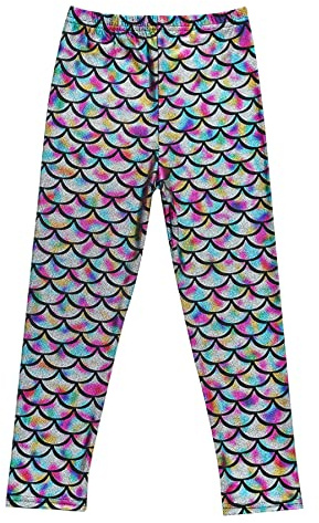 Maeau Leggings da ballo lucidi per bambine Primavera Estate Stretch Leggings da ginnastica Balletto senza piedi Pantaloni per 2-12 anni, A colorato., 3-4 Anni