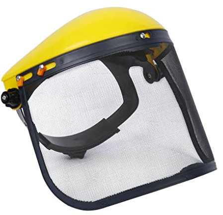 NIDONE Visera de Seguridad de Malla para protección de Cara Completa Casco Browguard para silvicultura Cortadora de césped Amarillo Jardinería Protectores faciales