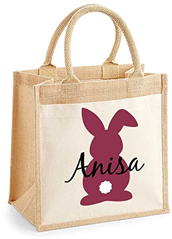 mamir home Osterkorb zum befüllen personalisiert mit Namen I Osterhase Kinder Osterkörbchen