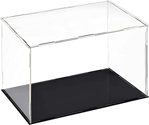 Toolzia Vitrine en acrylique transparent, boîte de rangement pour comptoir, support de protection anti-poussière pour figurines d'action/jouets/objets de collection (30 x 25 x 15 cm)