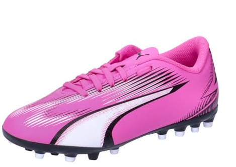 Puma Unisex Youth Ultra Play Mg Jr Soccer Shoes, Poison Pink-Puma White-Puma Black, 28 EU