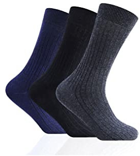 Mr. Gadget's Solutions Calcetines para diabéticos para hombre y mujer, suaves, cómodos, no elásticos, anchos, 12 pares (azul mezclado), Mezcla azul, 6-11