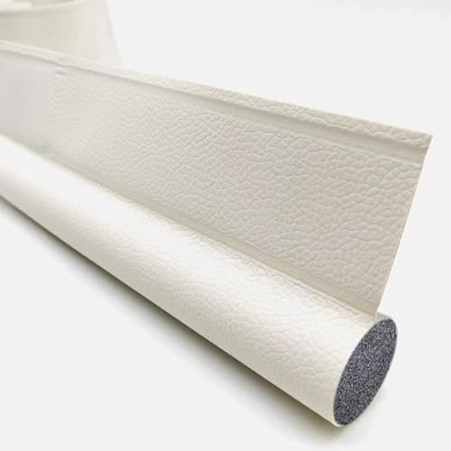 WEbjay 95 cm Türboden-Dichtungsstreifen, winddichter und wasserdichter Streifen, Tür unter Windschutz, isolierter Haus-Akustikschaum-Dichtungsstreifen, weiß, 95 cm lang