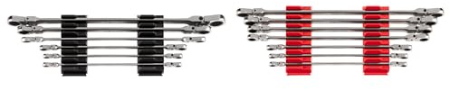 TEKTON Long Flex Head 12-Point Ratcheting Box End Wrench Set with Modular Slotted Organizer, 13-Piece (1/4-13/16 in., 6-19 mm) | WRB96302
