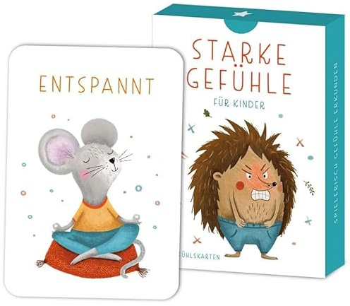 Rüsselfuchs 40 Gefühlskarten Kinder - Bildkarten Gefühle - Liebevoll gestaltete Gefühlekarten für Kindergarten und Grundschule - Positive und negative Emotionen wie Wut, Glück, Angst - DIN A7