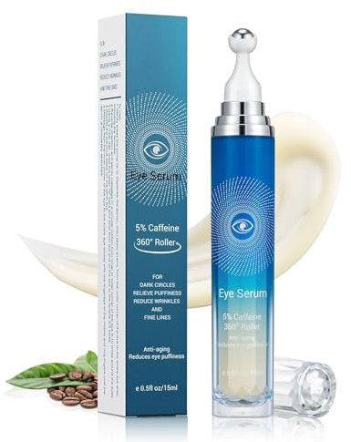 Caffeina siero oculare con pallina massaggiante a 360° Caffeine Eye Enhance Roller Crema Caffeine Eye Roller Siero per cerchi scuri e gonfiore, riduce rughe e linee sottili
