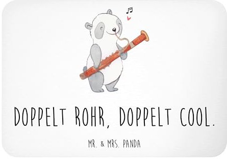 Mr. & Mrs. Panda Magnet Fagott Doppelt, Kühlschrankmagnet, Orchester, whiteboardmagnet, Notizhalter, Lernen, Solostücke, Musik, Fridge, rechteckmagnet, Klassische, doppeltes Rohrblatt