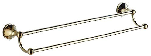 Generisch handtuchständer Moderner doppelter Handtuchhalter Badezimmer-Handtuchhalter aus Messing und Edelstahl stilvoller Handtuchhalter zur Wandmontage mit eleganter Spiegelverarbeitung