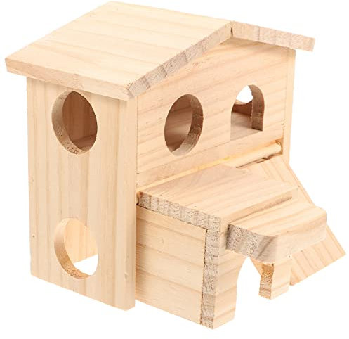 Parliky Hamster-spielhaus Aus Sicherem Holz Doppelstöckiges Nagerhaus Mit Großem Platz Zum Schlafen Und Spielen Geeignet Für Chinchillas Ratten Und Kleine Haustiere Robustes Zubehör Für Kä