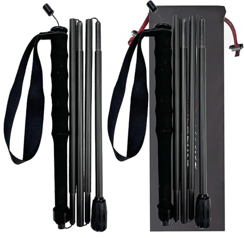 Leichte Trekkingstöcke, 110 g, hohe Haltbarkeit, Karbonfaser, 5 Abschnitte, faltbare Wanderstöcke, 2 Stück, Wandern, Camping (110 cm)