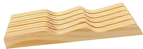 Amosfun 1pezzi Ceppo Portacoltelli Da Cassetto in Legno Di Portacoltelli Per Casa e Cucina Organizza i Coltelli Nel Cassetto Protezione Da Danni e Smussatura