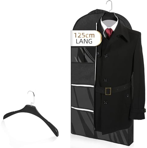 DOBVDLA Kleidersack, Kleidersäck Lang 125x 60 cm für Hochwertige Kleiderhülle für Anzug, Jacke, Kleid, Atmungsaktive Aufbewahrungstasche für Reisen und Schutz mit Kleiderbügel