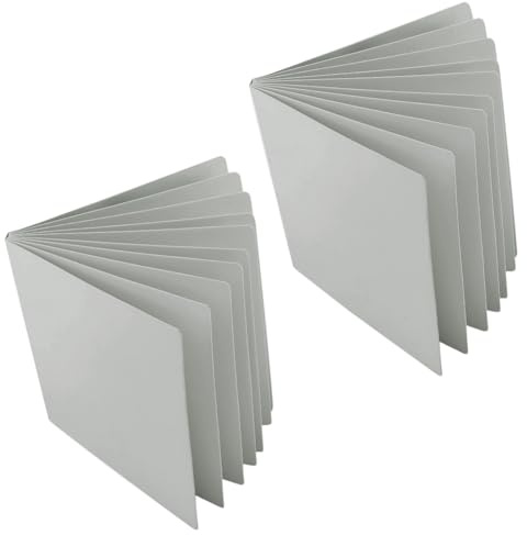 SUPERFINDINGS 2 juegos de libro de papel en blanco, 10 hojas, cuadrados, tapa dura, libro de cartón, tabla de bocetos, 29,6 x 21 cm, para artistas, escribir, dibujar, esbozar