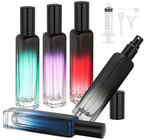 Segbeauty Reise Parfümzerstäuber, 5 Stück 15ml Flakons zum Befüllen, Parfümzerstäuber Glas, Nachfüllbar und Tragbare, für Unterwegs, Handtasche