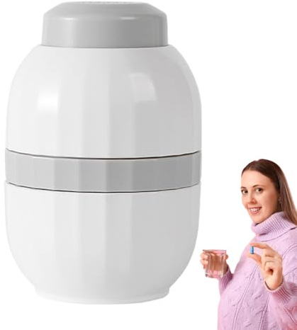 Dgayaeic Tabletten Teiler - Tragbare Tablettenbox Mit Aufbewahrung | Halbieren & Vierteln Mit Sicherheitsverschluss Für Haushalt, Senioren, Kinder & Unterwegs