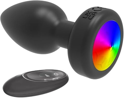 Anal Vibrator Dildo with Remote Control – 7 Vibration & Rotation Modes, Thrusting Butt Plug with LED Light, Rechargeable Anal Sex Toy for Men & Women, Adult Toys for Couples, Sex Toy for Men