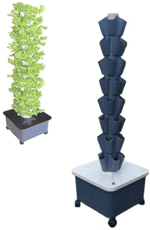 Kit sistema di coltivazione idroponica a torre – giardino verticale per germinazione delle piante da interno/esterno, include pompa per frutta e verdura