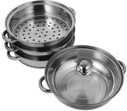 iplusmile 1 pièce Casserole Acier Inoxydable Multifonction avec Couches Super Épaisses pour Soupe et Cuisson à Vapeur Ustensile de Cuisine Pratique