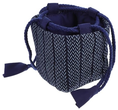 Pochette de service à thé portable en denim épais pour voyage et utilisation en extérieur, élégant en tissu bleu pour théière et tasse à thé, de transport multifonctionnel pour