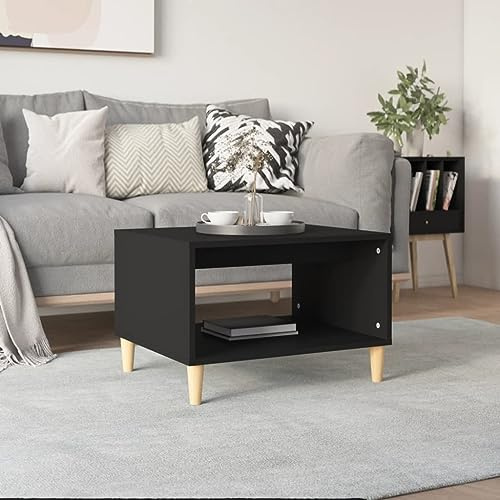 Black Plywood Coffee Table 60x50x40 cm Modern Living Room Center Table Sofa Side Table Stylish Home Furniture for Living Room Lounge and Office