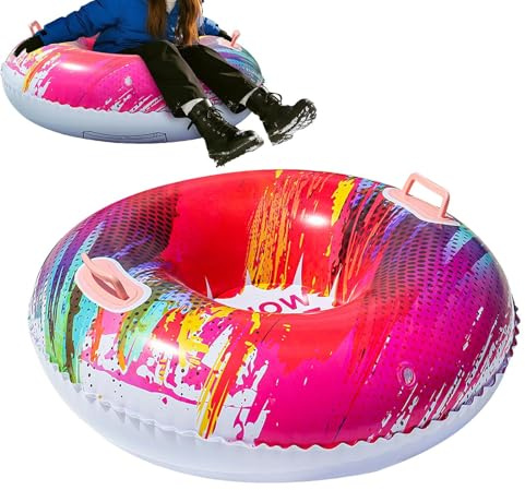 Trveqhk Inflatable Snow Tube | Adults Snow Tube Sledge - Thickened Inflatable Sled for Sledding Sports Outdoors Family Snowfield Trail Kids and Adults