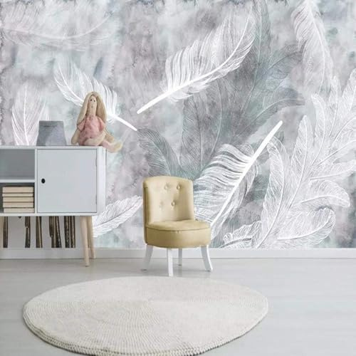 Abstrakt Retro Dreidimensional Bunt Federn 3D Tapeten Tapete Luxus Home Esszimmer Fototapete Effekt Wohnzimmer Schlafzimmer Kinderzimmer-400cm×280cm