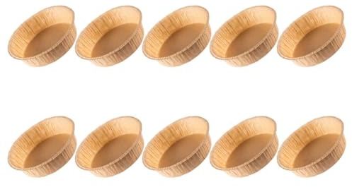 NUOBESTY Teglie Rotonde Usa e Getta da 6 Pollici Set 10 Pezzi in Carta Antiaderente per Dolci Tortiere Monouso Resistenti per Forno e Friggitrice ad Aria per Cottura Torte e Pasticceria