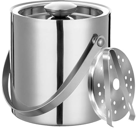 Congelador de cubo de hielo – Tina de enfriamiento de bebidas, 14 x 13,8 cm, peso 1200 g, 1600 g, diseño elegante con espaciador, reunión de catering para hombres, mujeres, adultos y jóvenes