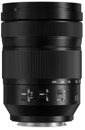 Panasonic LUMIX S Pro S-R24105E - Objetivo (24-105 mm, F4.0, Macro, O.I.S, Filtro de 77 mm, Resistente a Salpicaduras de Agua y protección contra el frío) Negro