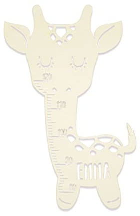 Messlatte für Kinder Holz Modell Giraffe Kinderzimmer-Messlatte/Tauf-Geschenk oder zur Geburt/Kindermesslatte personalisiert mit Wunsch-Name für Mädchen oder Junge Design by HeLLo Mini