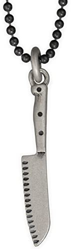 Handmade geschenk für ihn Sterling Silber Anhängerr an Kugelkette für Männer Anhängerr für Männer Halskette Messer Anhängerr Halskette Halskette Kette Schmuck Metzger