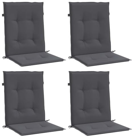 vidaXL Gartenstuhlauflagen 4 STK., Niedriglehner Auflagen für Gartenstühle, Stuhlauflage Stuhlkissen Outdoor, Sitzauflagen Sitzkissen, Anthrazit Oxford-Gewebe