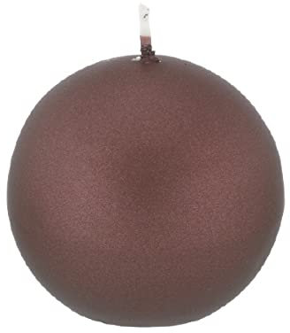 Kugelkerzen Burgundy Rot/Braun mit Metalleffekt (Metallic Matt), Ø 10 cm, 6 Stück